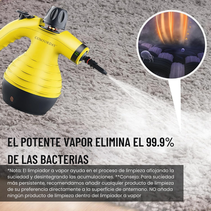 MÁQUINA PORTÁTIL DE VAPOR + 9 ACCESORIOS MULTIFUNCIONALES